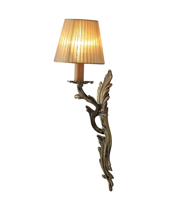 Desir Single Hooded Antique Brass Sconce