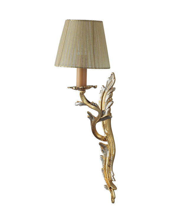 Desir Single Hooded Gold/Silver Leaf Sconce