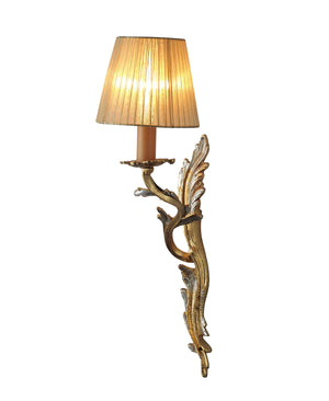 Desir Single Hooded Gold/Silver Leaf Sconce
