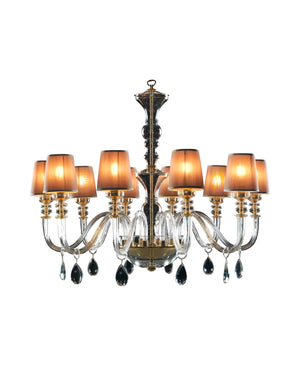 Veronese 10 Kollu Bohemia Kristali Şapkalı Avize