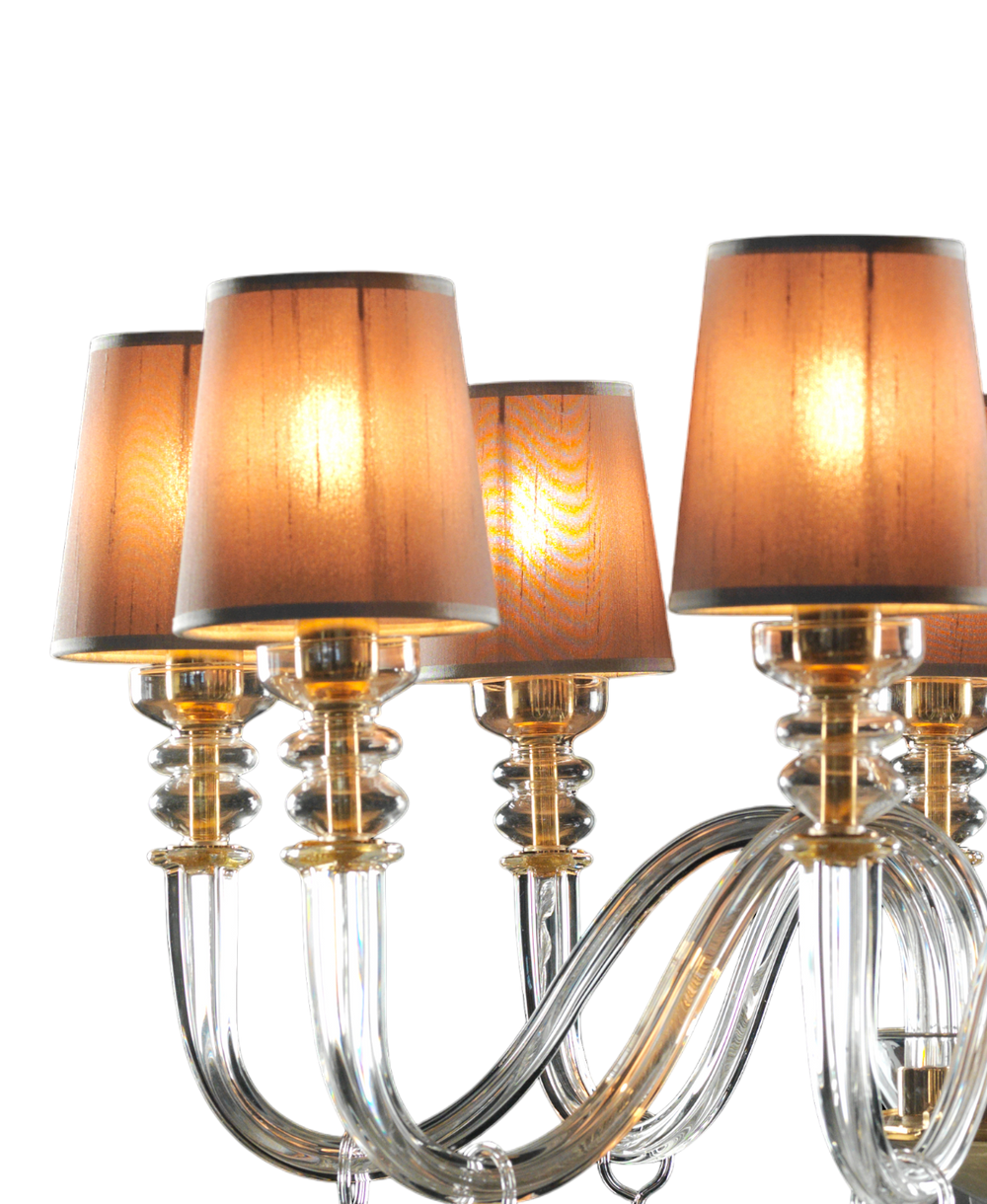 Veronese 10 Kollu Bohemia Kristali Şapkalı Avize