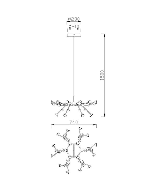 Adn Black Chandelier