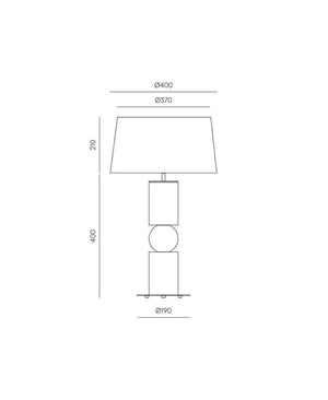 Alda Ahşap ve Mermer Detaylı Abajur