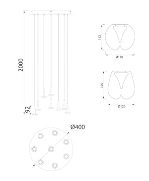 Andromeda 8 Camlı Avize