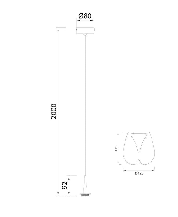 Andromeda Uzun Şeffaf Tekli Cam Sarkıt