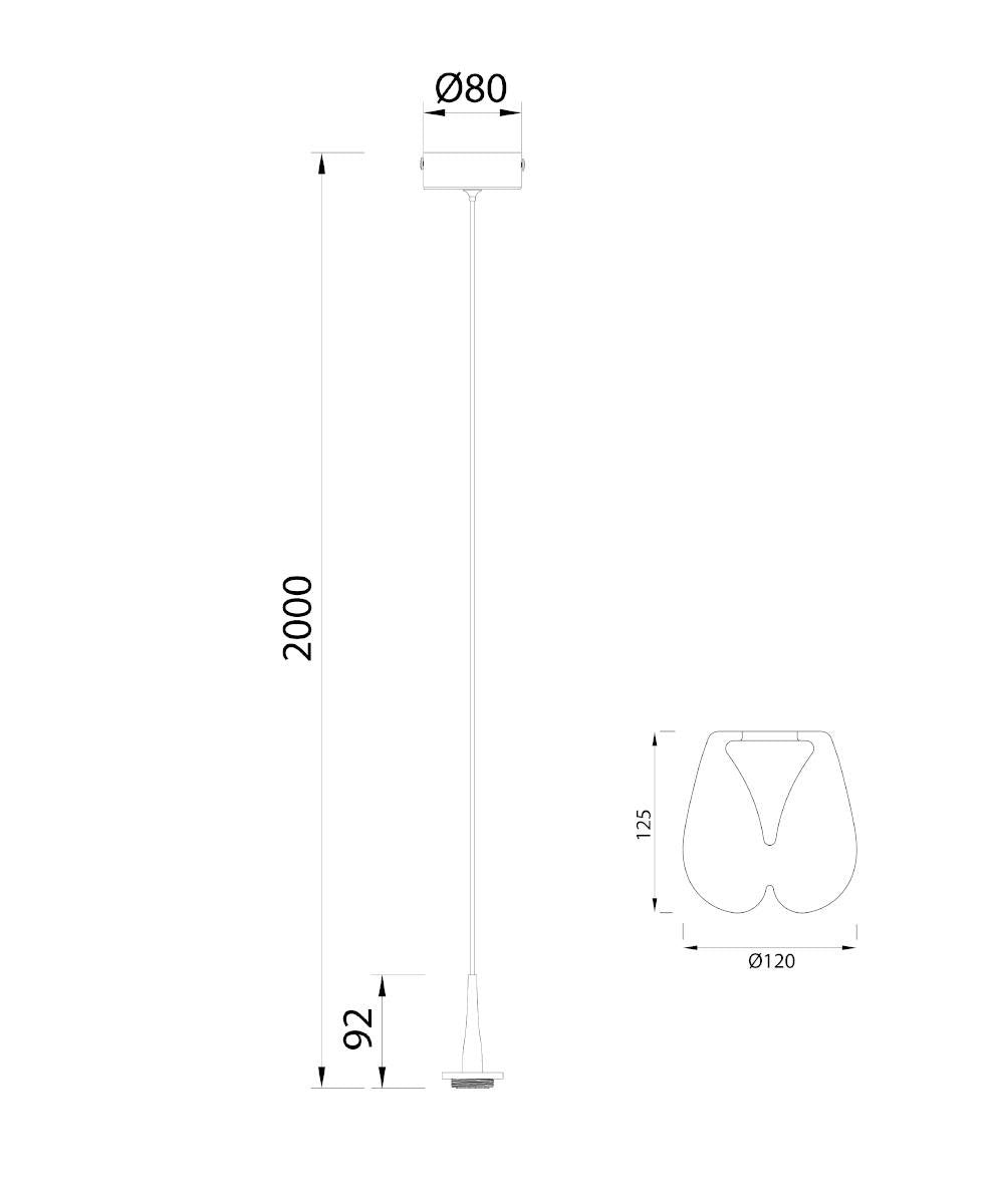 Andromeda Uzun Krom Tekli Cam Sarkıt