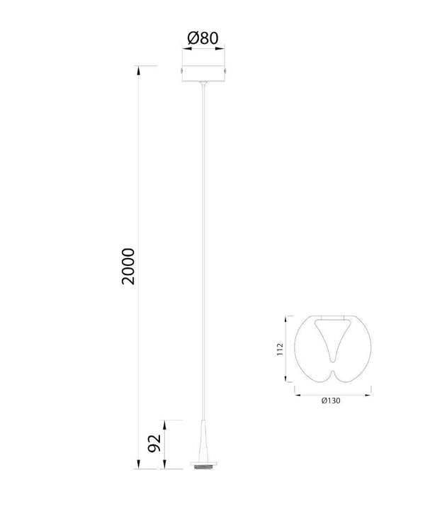 Andromeda Yuvarlak Şeffaf Tekli Cam Sarkıt