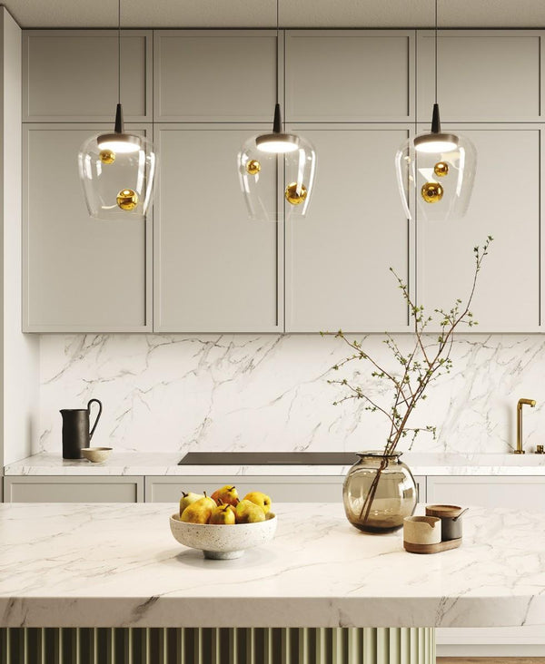 Bilia Şeffaf Altın Toplu Büyük Boy Sarkıt