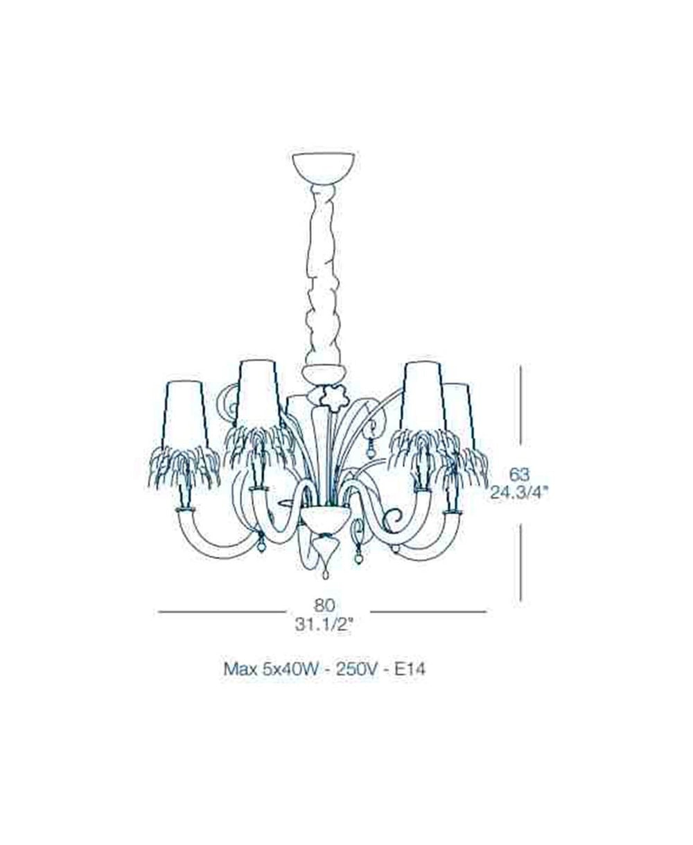 Blanche 5 Kollu Murano Avize