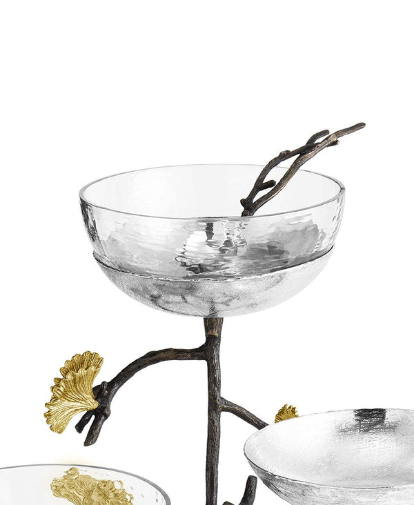 Butterfly Gingko Kaşıklı Üçlü Kase Seti