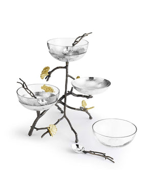 Butterfly Gingko Kaşıklı Üçlü Kase Seti