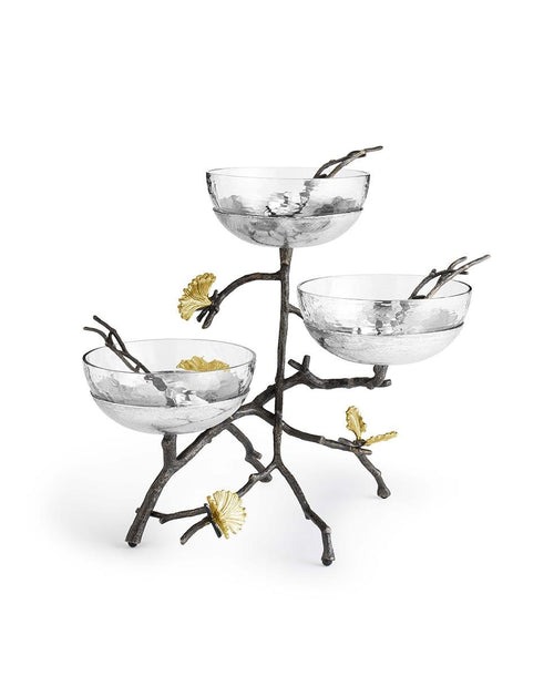 Butterfly Gingko Kaşıklı Üçlü Kase Seti