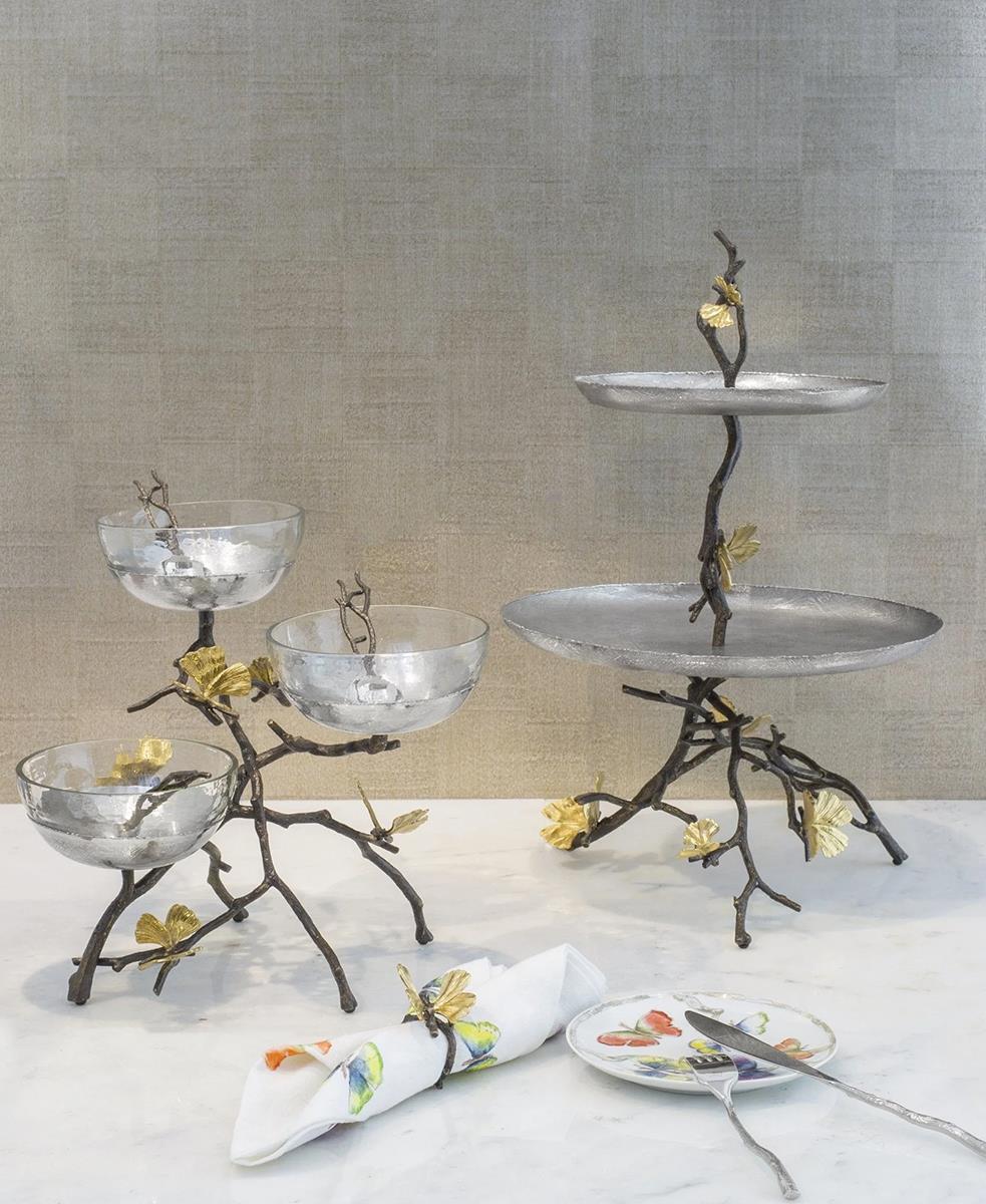 Butterfly Gingko Kaşıklı Üçlü Kase Seti