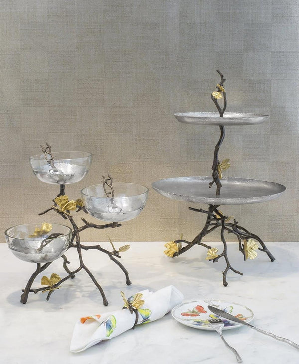 Butterfly Gingko Kaşıklı Üçlü Kase Seti