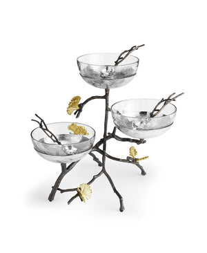 Butterfly Gingko Kaşıklı Üçlü Kase Seti