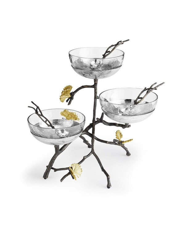Butterfly Gingko Kaşıklı Üçlü Kase Seti