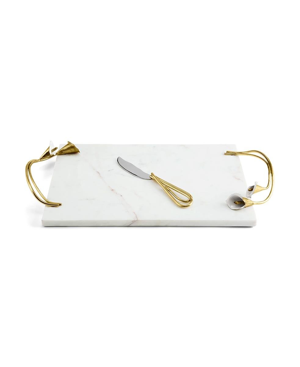 Calla Lily Cheese Plate and Knife
