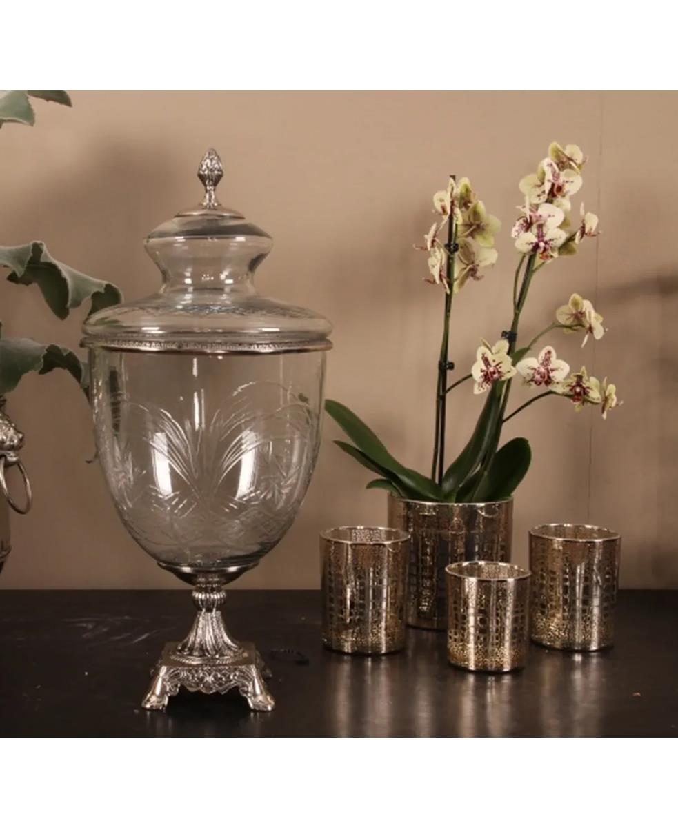 Cam Kapaklı Vazo 24 cm