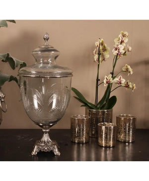Cam Kapaklı Vazo 24 cm