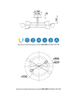 Capuccina 90 cm Plafonyer