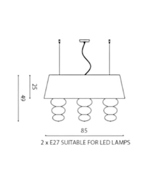 Cassini 85 Oval Kahverengi Avize