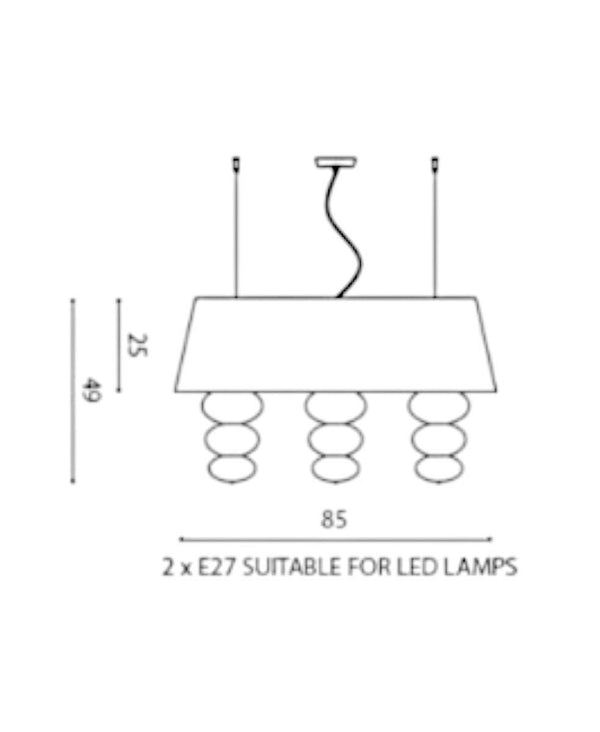 Cassini 85 Oval Kahverengi Avize