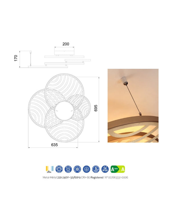 Collage Büyük Boy Si̇yah Apli̇k / Plafonyer