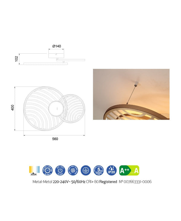 Collage Small Black Applique / Ceiling Light