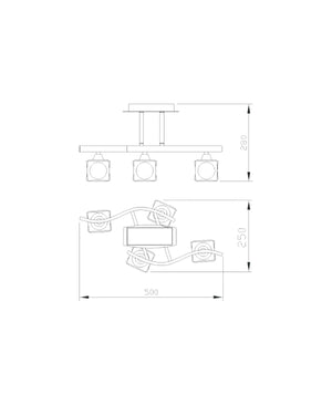 Cuadrax Bronz 4lü Plafonyer