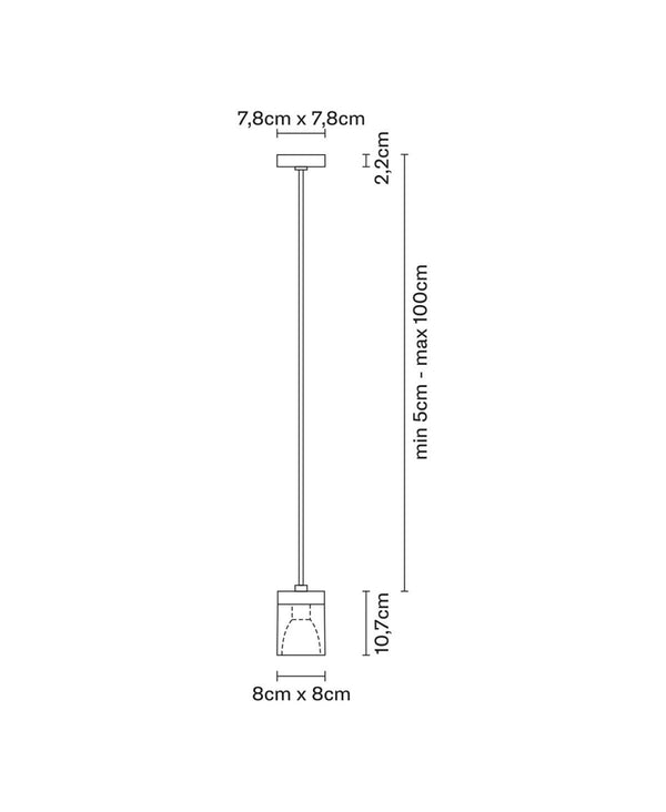Cubetto Şeffaf Kristal Cam Sarkıt