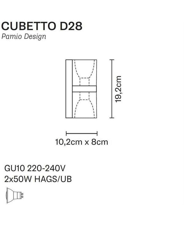 Cubetto Siyah İkili Aplik