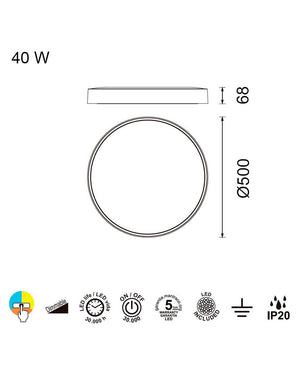 Cumbuco 50 cm Siyah Plafonyer