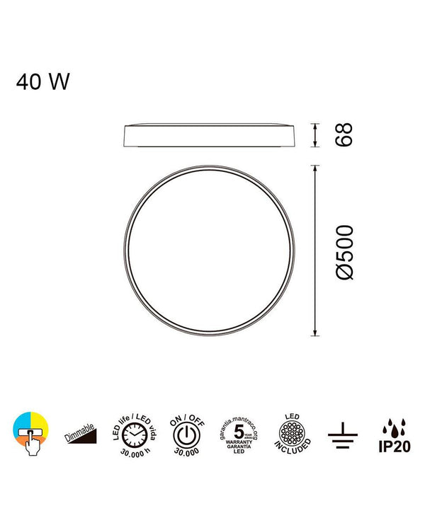 Cumbuco 50 cm Siyah Plafonyer