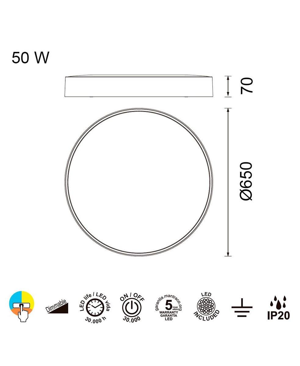 Cumbuco 65 cm Beyaz Plafonyer