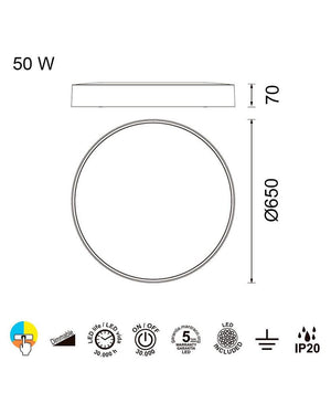 Cumbuco 65 cm Beyaz Plafonyer