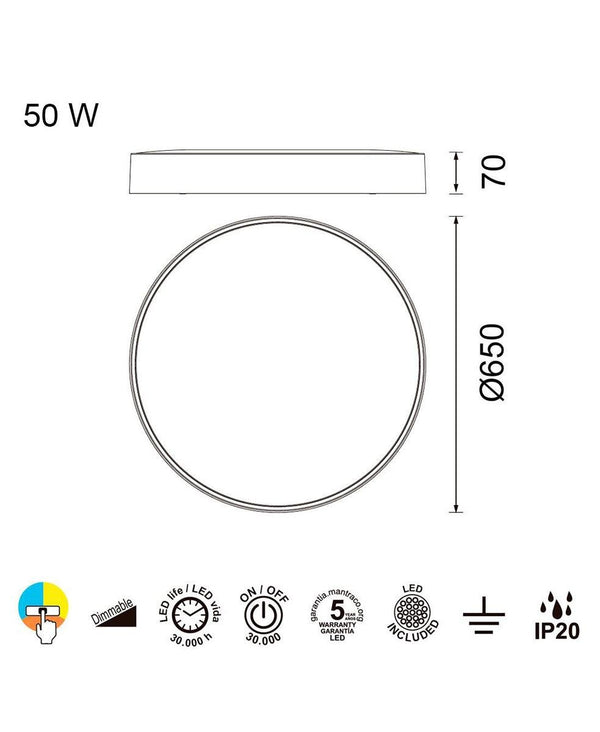 Cumbuco 65 cm Siyah Plafonyer