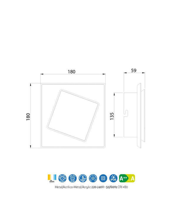 Dakla White Applique / Ceiling Light