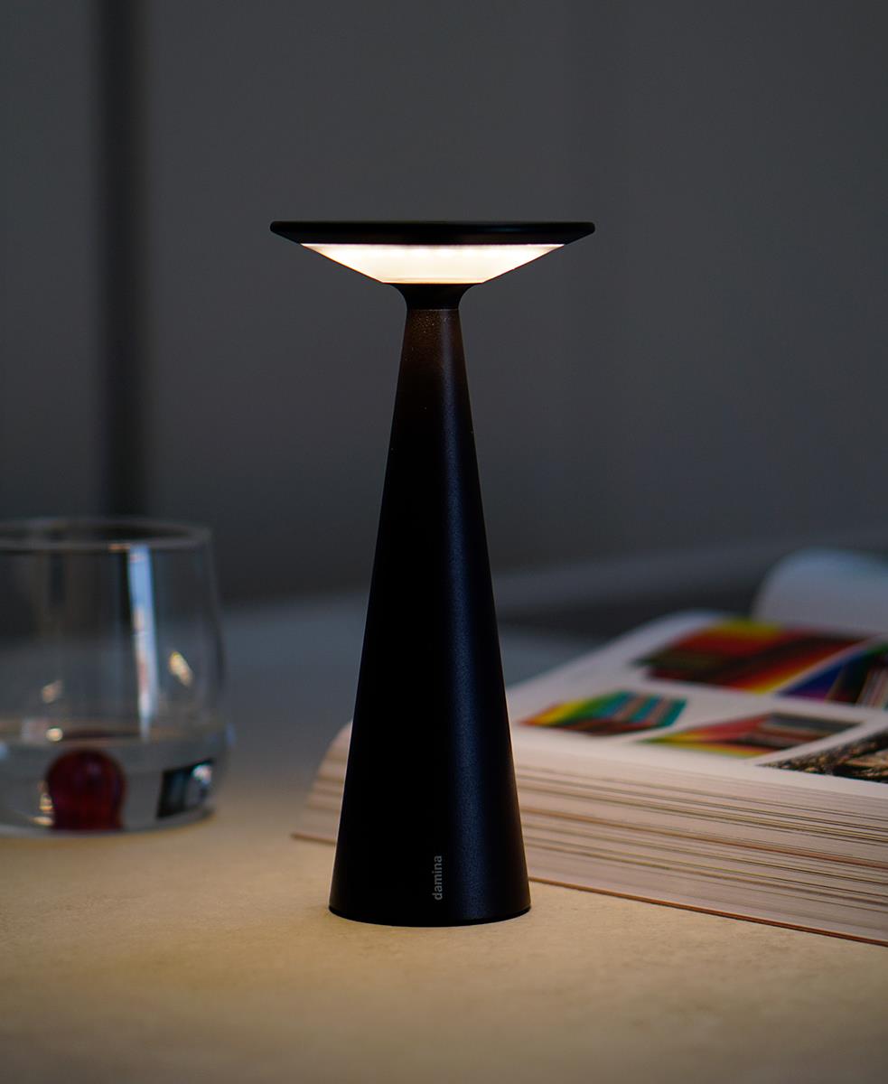 Damina Şarjlı Masa Lambası - Siyah