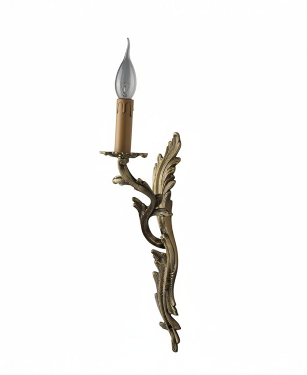 Desir Single Antiqued Brass Sconce