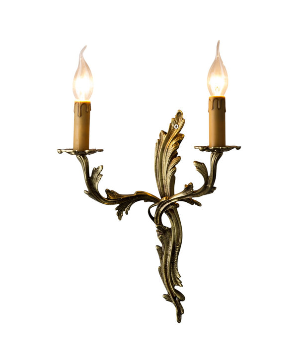 Desir 2-Arm Antiqued Brass Sconce