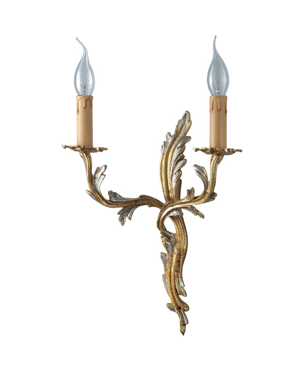 Desir 2-Arm Gold/Silver Leaf Wall Sconce