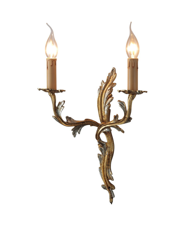 Desir 2-Arm Gold/Silver Leaf Wall Sconce