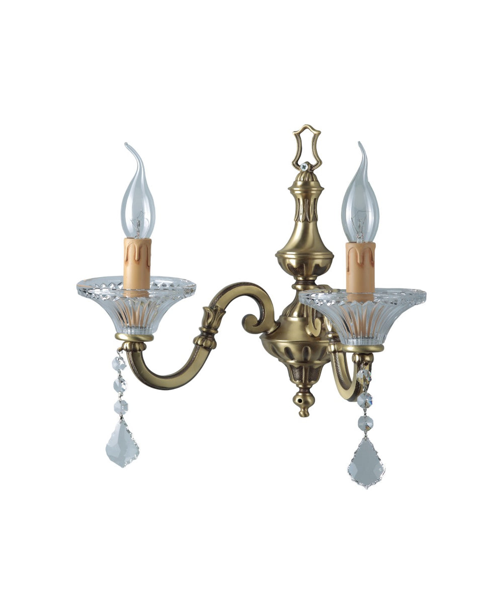 Evoque 2-Arm Aged Brass Wall Sconce