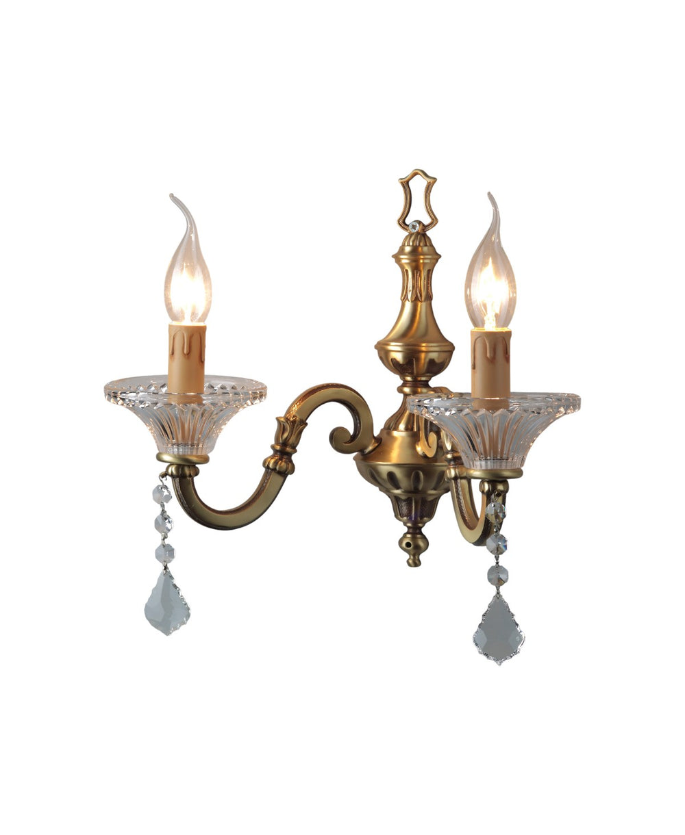 Evoque 2-Arm Aged Brass Wall Sconce