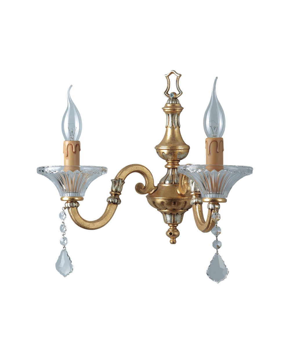 Evoque 2-Arm Gold/Silver Leaf Sconce