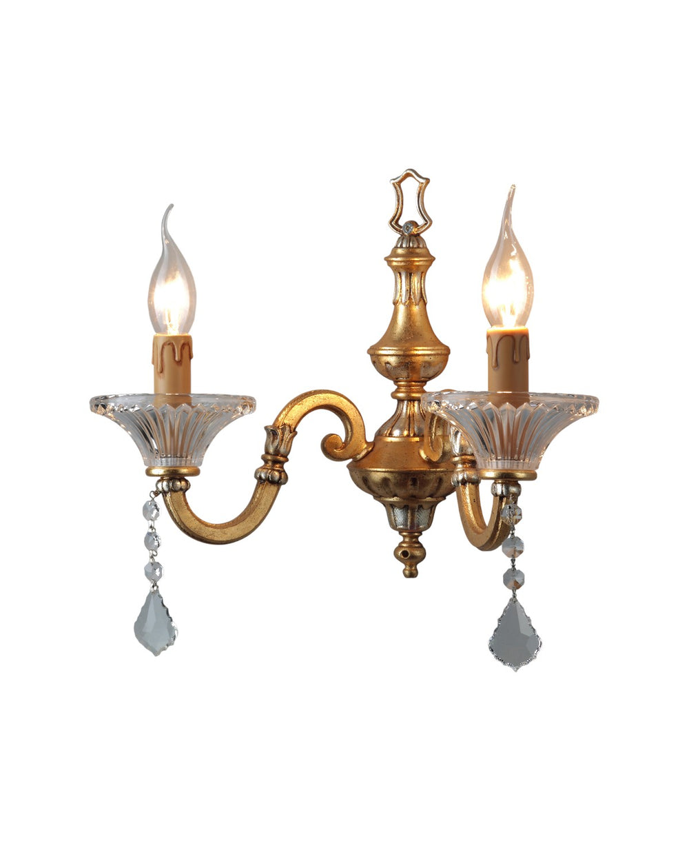 Evoque 2-Arm Gold/Silver Leaf Sconce