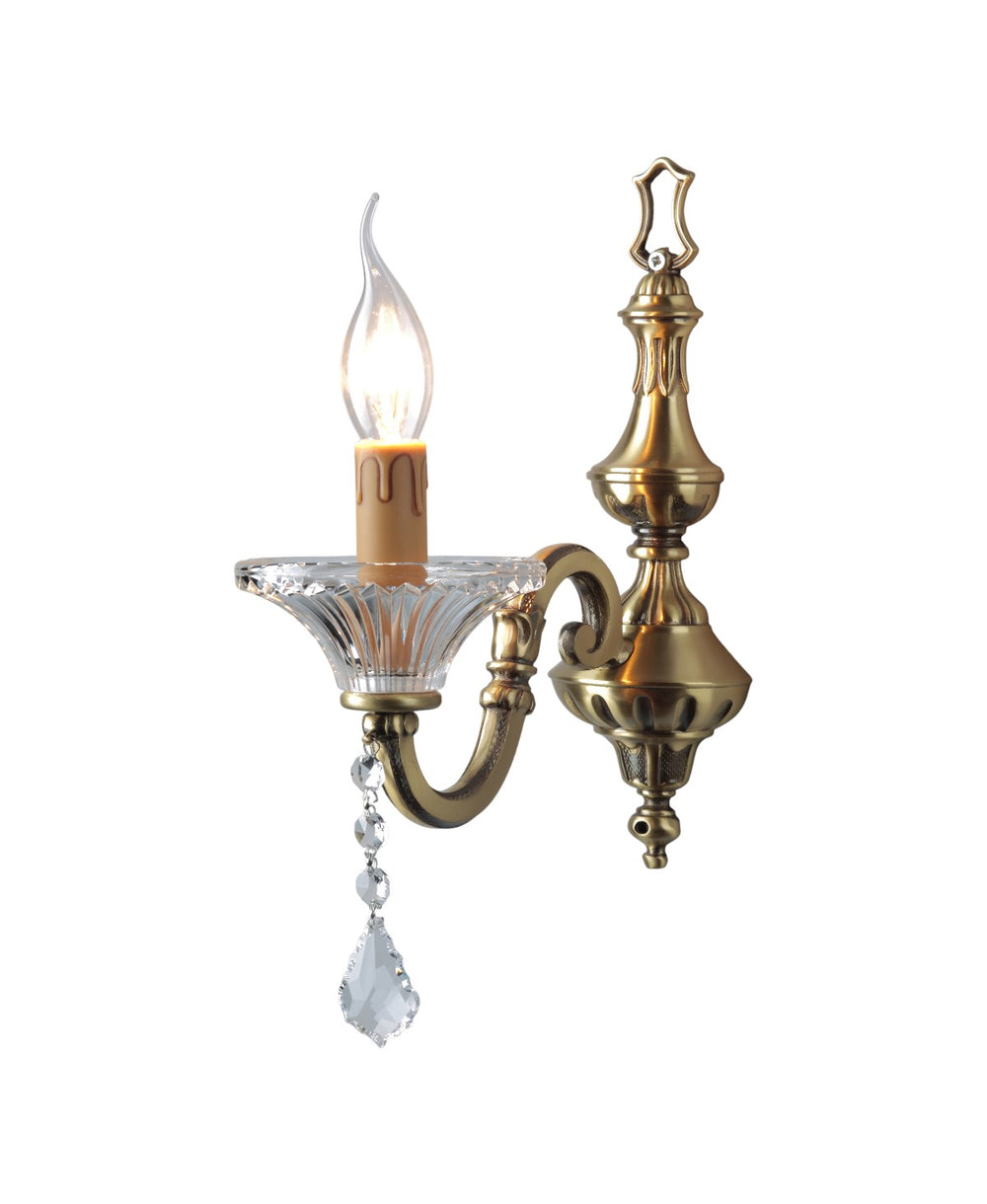 Evoque Single-Arm Aged Brass Wall Sconce