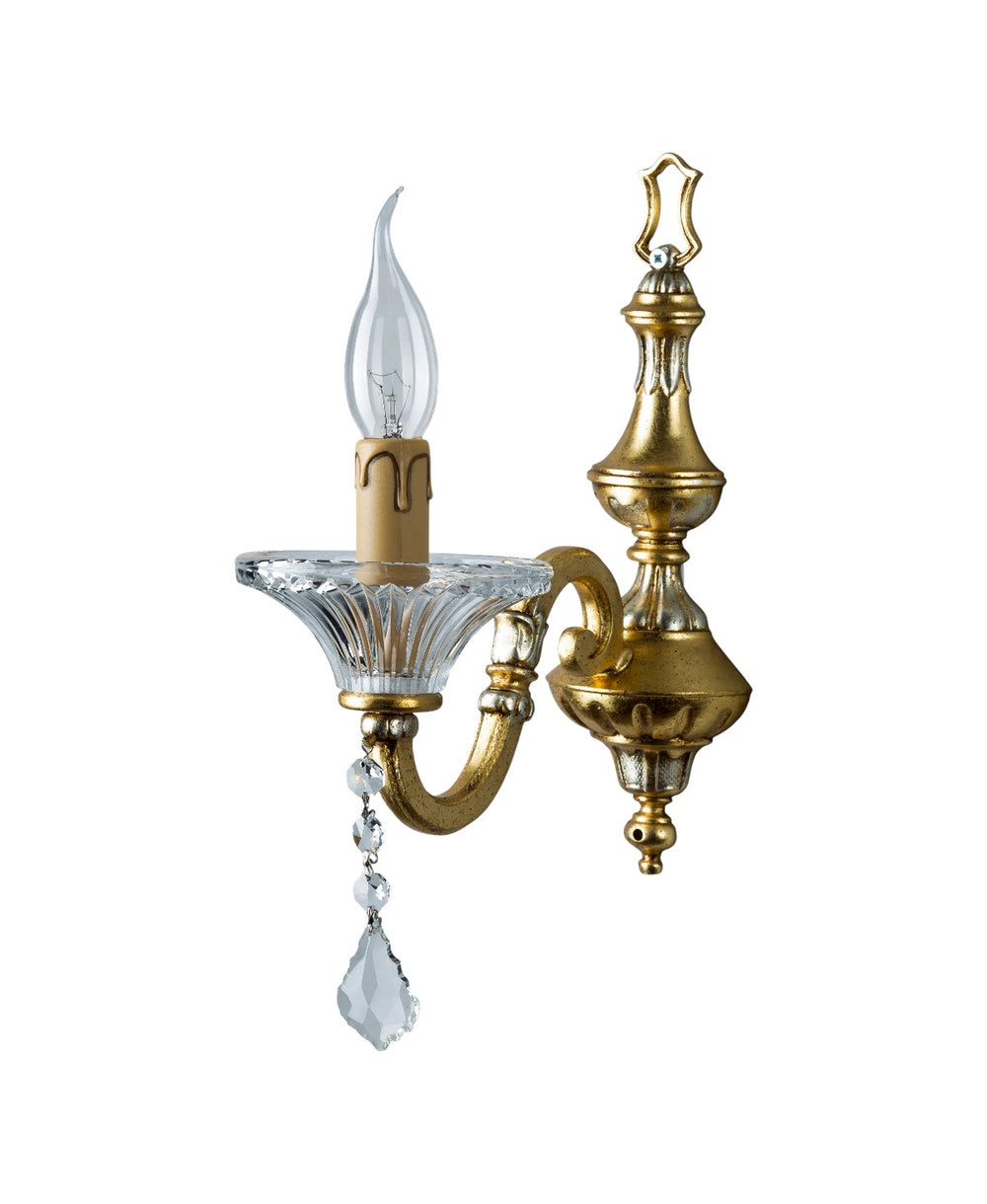Evoque Single Arm Gold/Silver Leaf Sconce