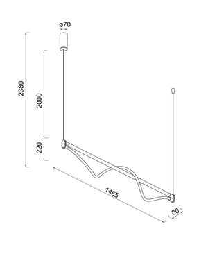 Fugaz Altın Uzun Avize