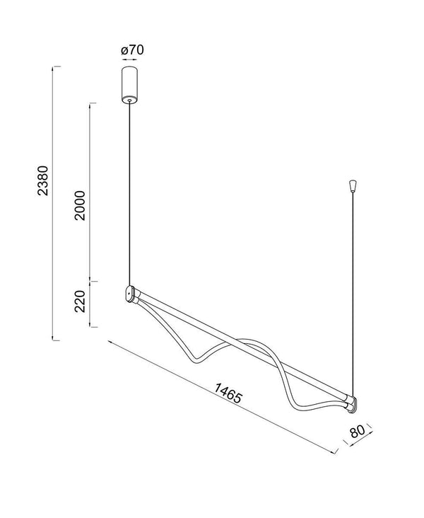 Fugaz Siyah Uzun Avize